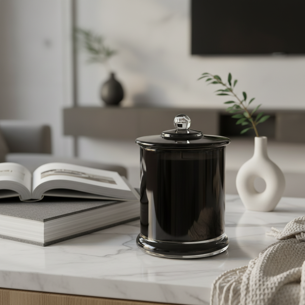 Naomi Glass Jar candle with lid