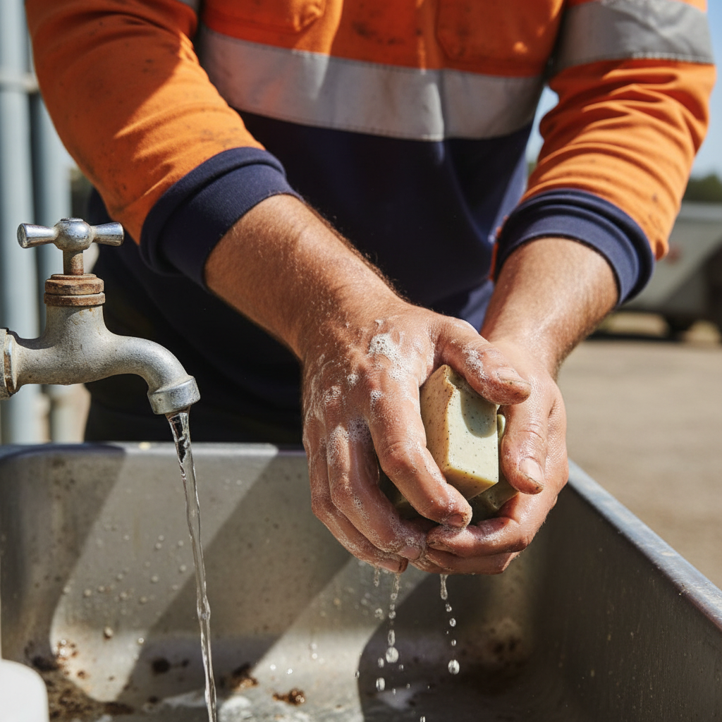 Tradie Soap lifestyle image in use